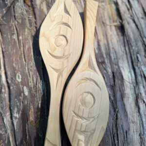 Clappers, unpainted, carved